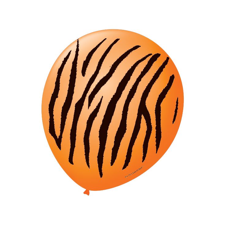 Balão  Laranja Safari Tigre  Preto N09 25 unid São Roque