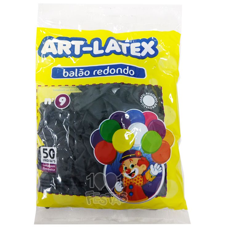 Balão Preto N09 50 unid Art Latex