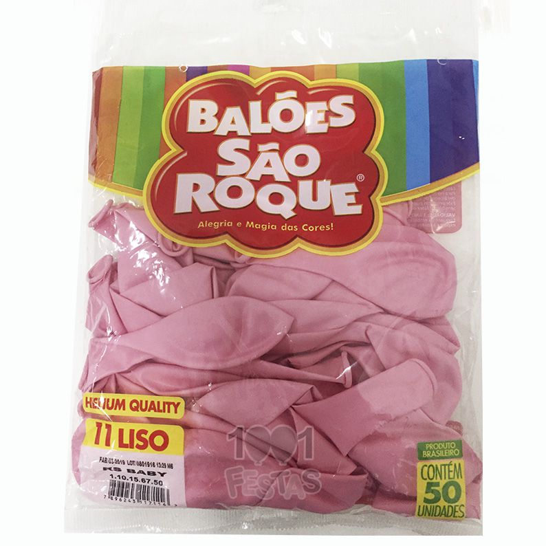 Balão Rosa Bebê N11 50 unid São Roque