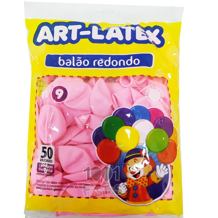 Balão Rosa Claro N09 50 unid Art Latex
