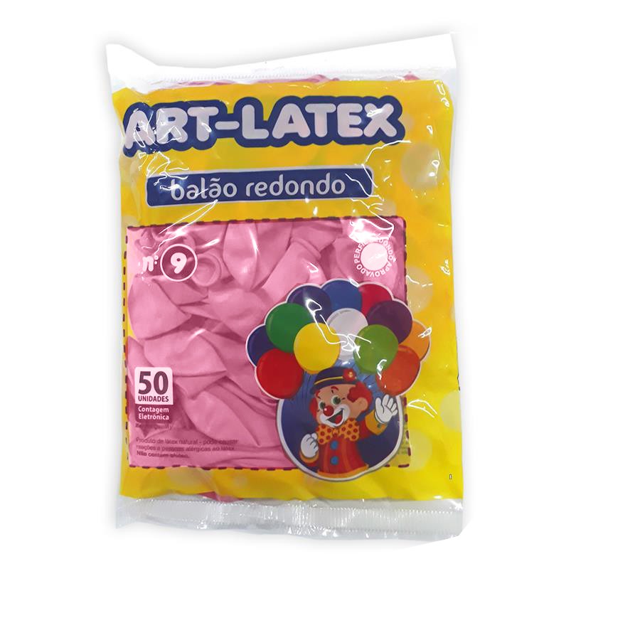 Balão Rosa N09 50 unid Art Latex