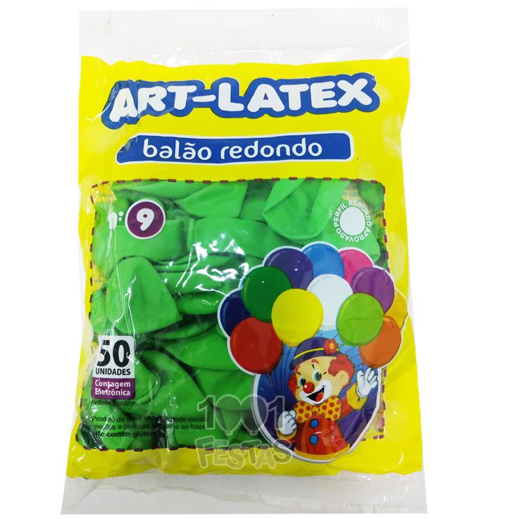 Balão Verde LIma N09 50 unid Art Latex