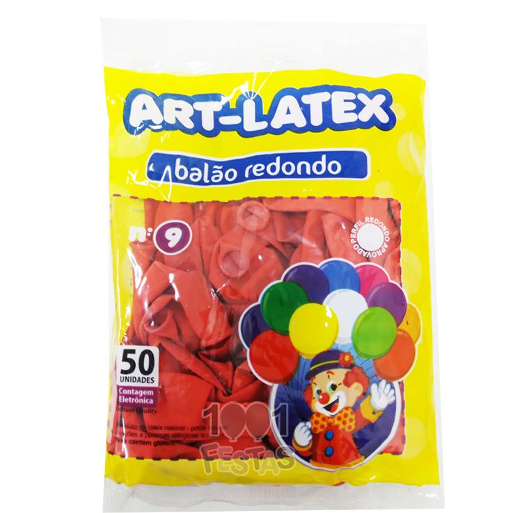 Balão Vermelho N09 50 unid Art Latex