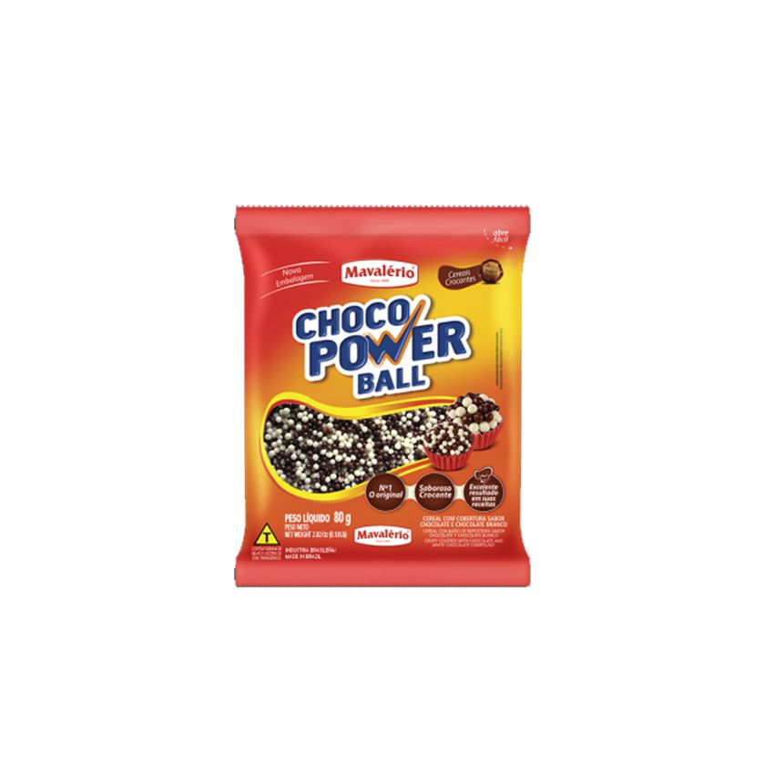 Cereal Drageado Micro ao Leite e Branco 80g Choco Power Ball