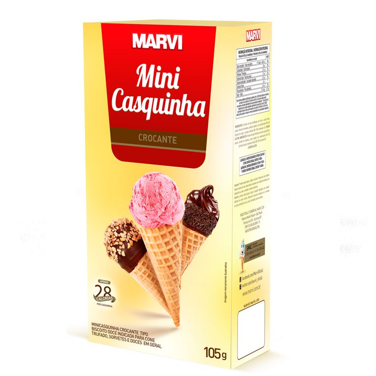 Mini Casquinha Crocante 105g Marvi