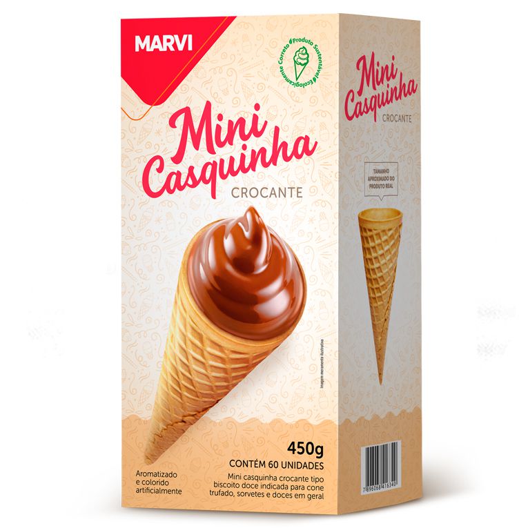 Mini Casquinha Crocante Marvi 450g 60 unidades