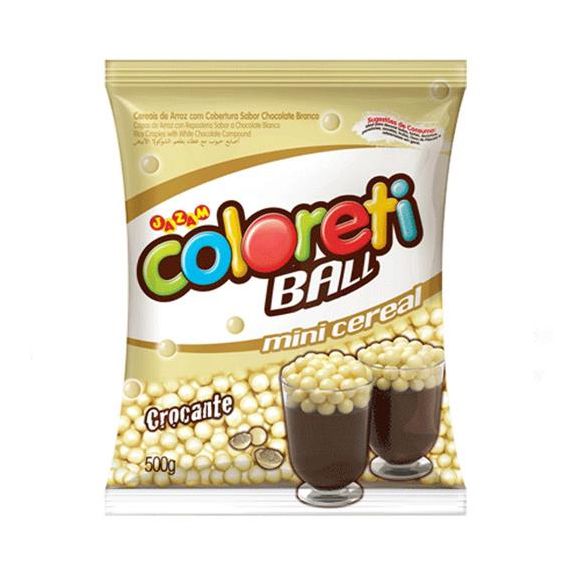 Mini Cereal Ball Branco Coloreti Jazam 500g