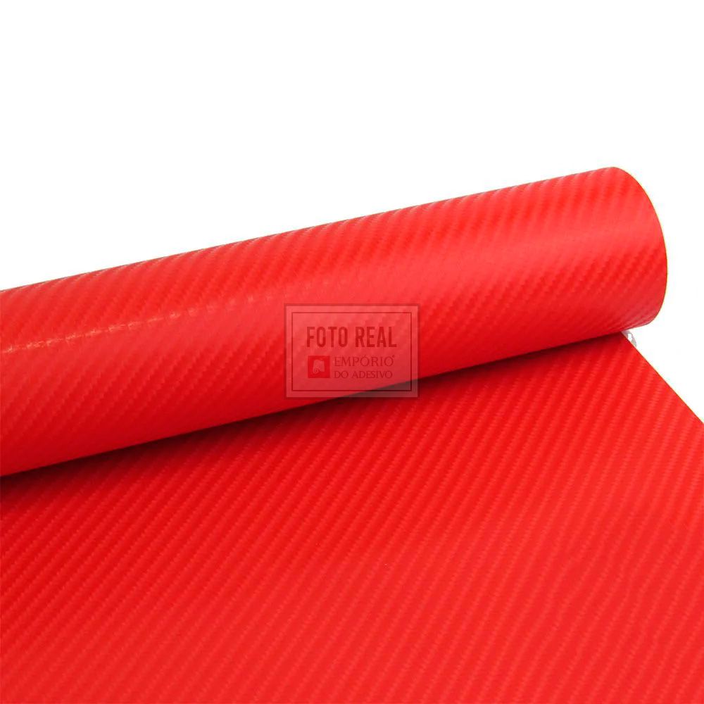 Adesivo Alltak Fibra Carbono 4D Vermelho 1,50m x 1,00m