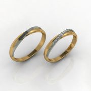Aliança de Casamento Ouro 18k com Diamante - ALA023F