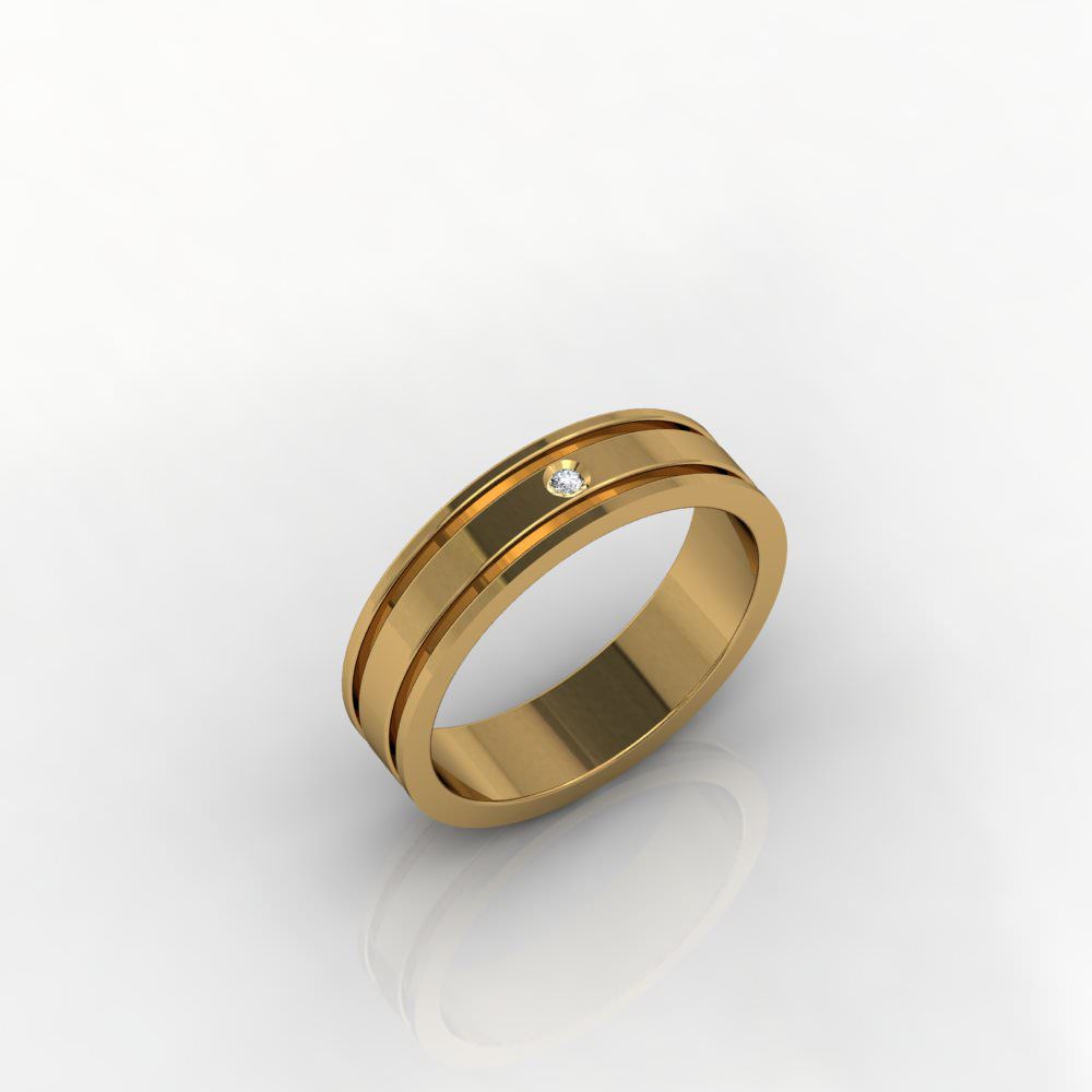 Aliança de Casamento Ouro 18K com Diamante Amor & Fuoco