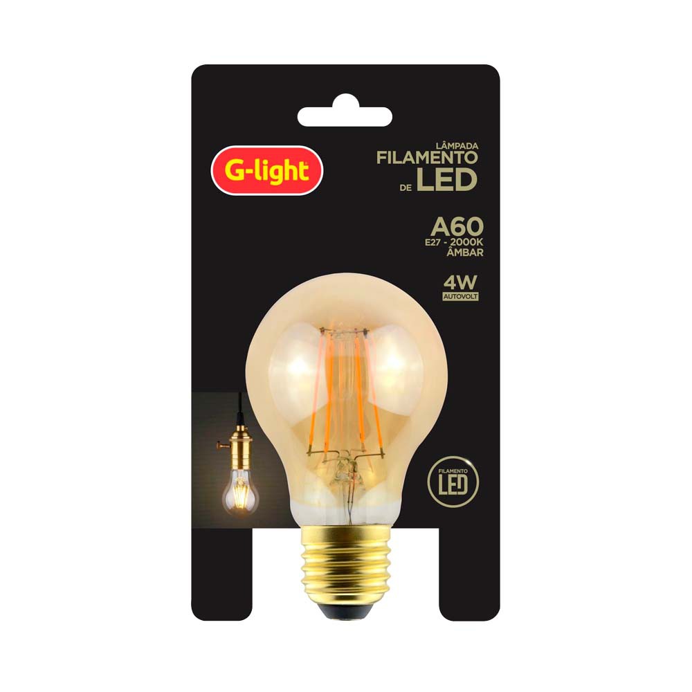 Lamp.Led A60 Filamento 4w G-Light 2000k