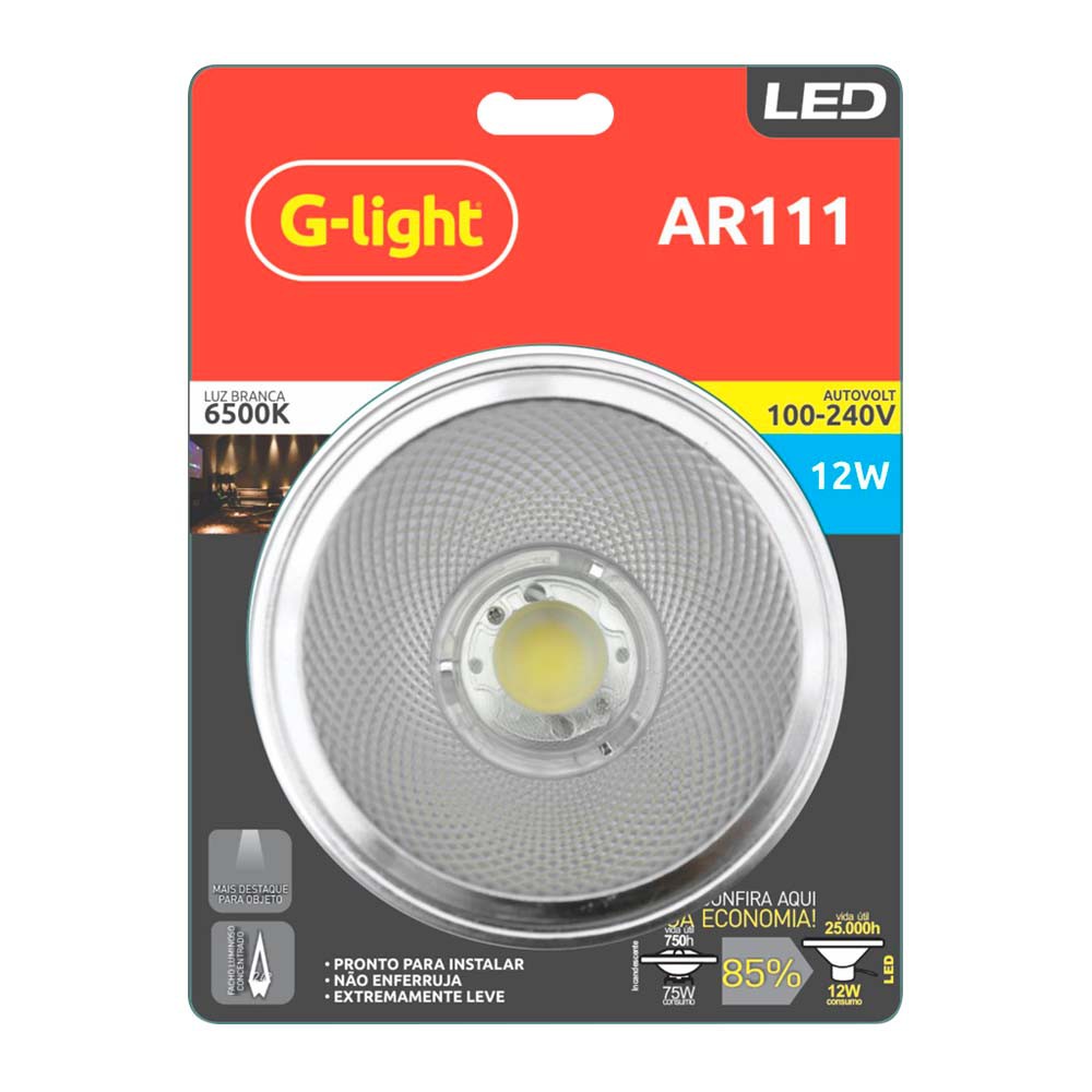Lamp.Led Ar111 G-Light 12w Bivolt ***6500k