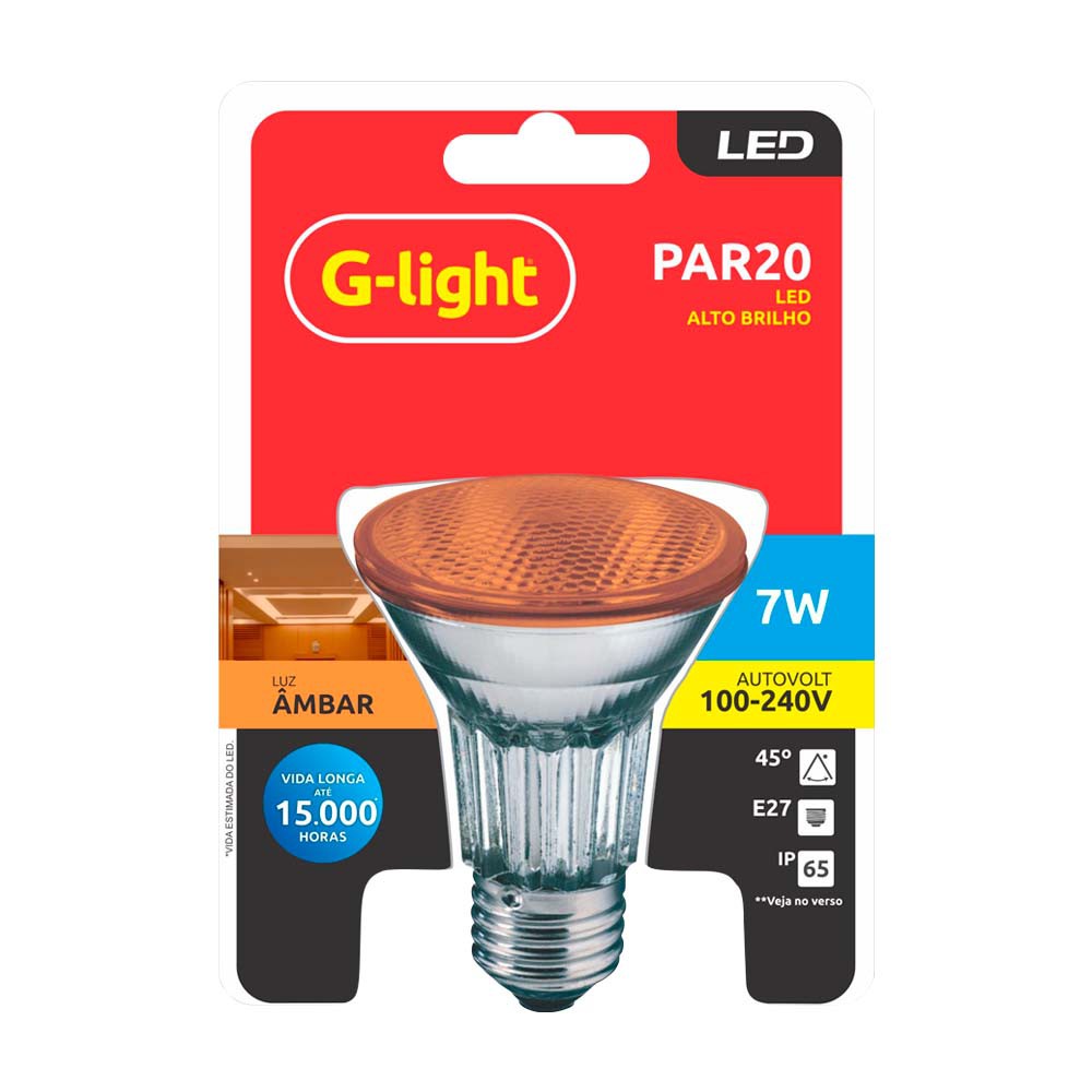 Lamp.Led Par 20 G-Light 7w Color Ip65 Bivolt ***Verde