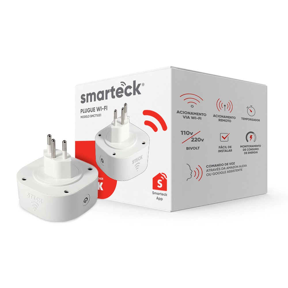 Tomada Smarteck Wi-Fi 2p+T 10a 250v 