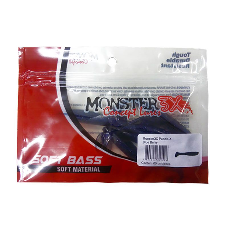 Isca Soft Monster 3x Shad Paddle-x 9,5cm - C/ 5 Unidades