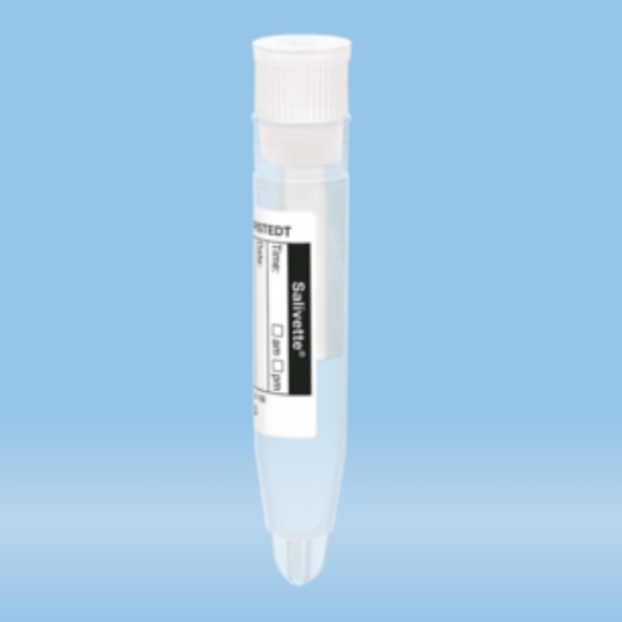 Tubo Salivette® para coleta de saliva 500/CX, com rolo de algodão, tampa branca, 51.1534 (CX) marca Sarstedt