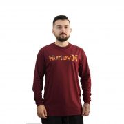 Camiseta Hurley Manga Longa Vermelho Mescla