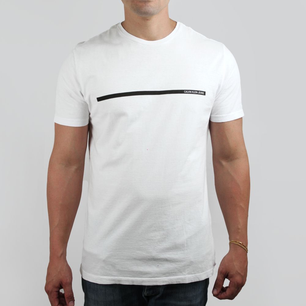 Camiseta Calvin Klein Jeans Basic Faixa Branca