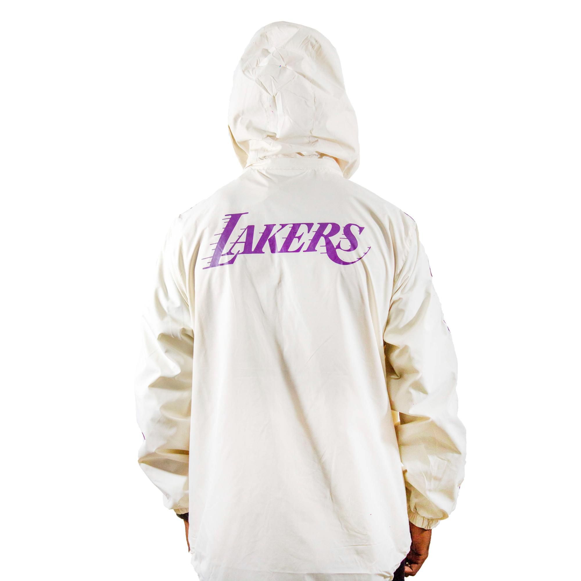 Jaqueta Corta Vento New Era LA Lakers Off White