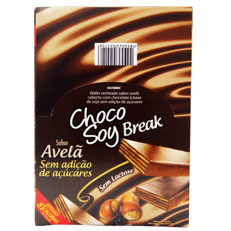 Choco Soy Break Avelã 38g - Display com 12 Unidades