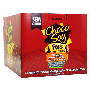Choco Soy Pops Zero 40g - Display Com 20 Unidades