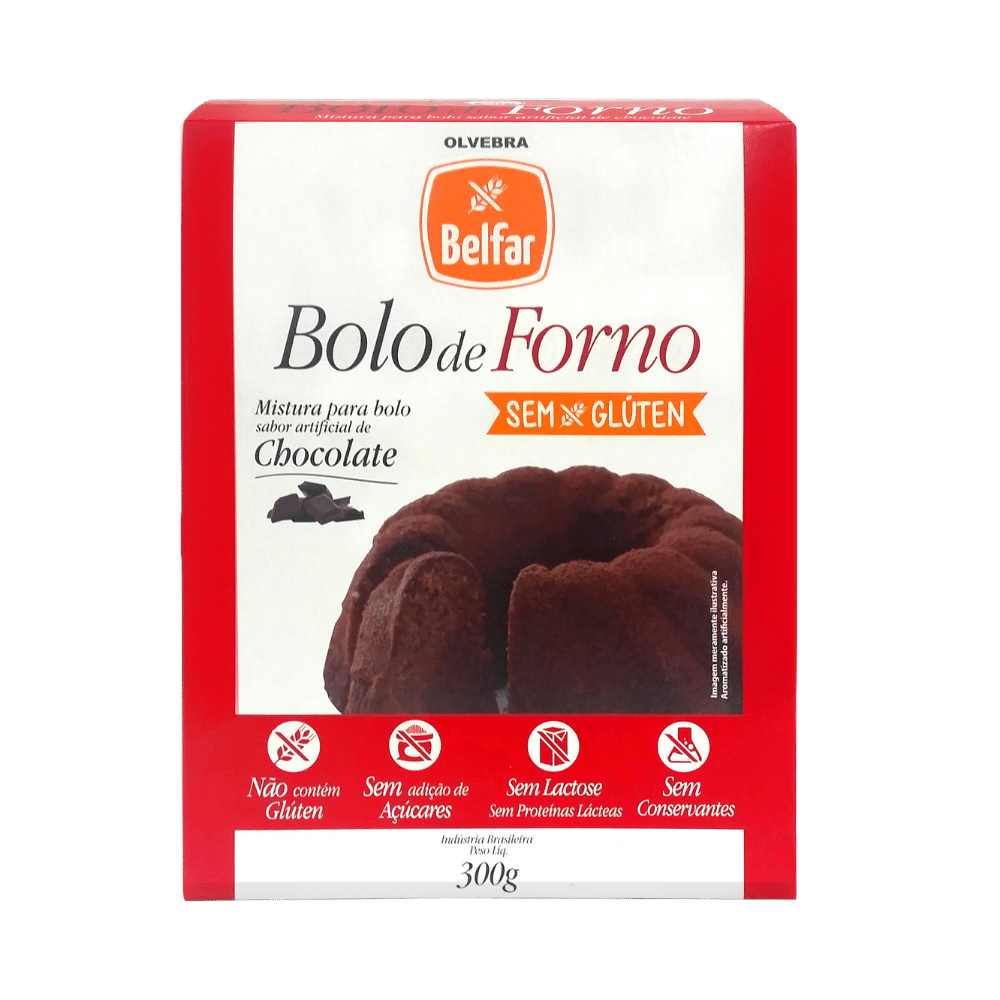 Bolo de Forno Belfar - Mistura para bolo  Sabor Chocolate - Validade: 26/05/2022