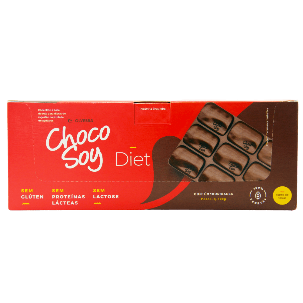 Choco Soy Diet Barra 80g - Display com 10 Unidades