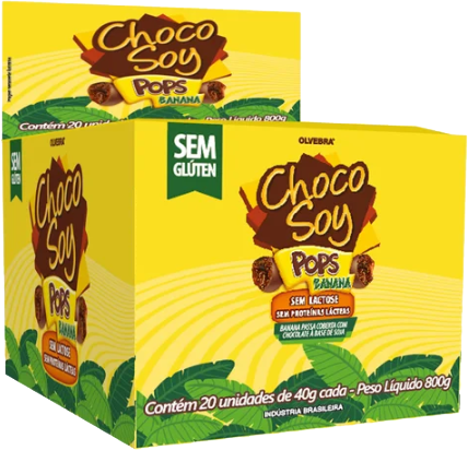 Choco Soy Pops Banana 40g - Display Com 20 Unidades