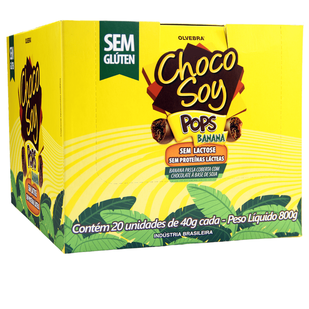 Choco Soy Pops Banana 40g - Display Com 20 Unidades