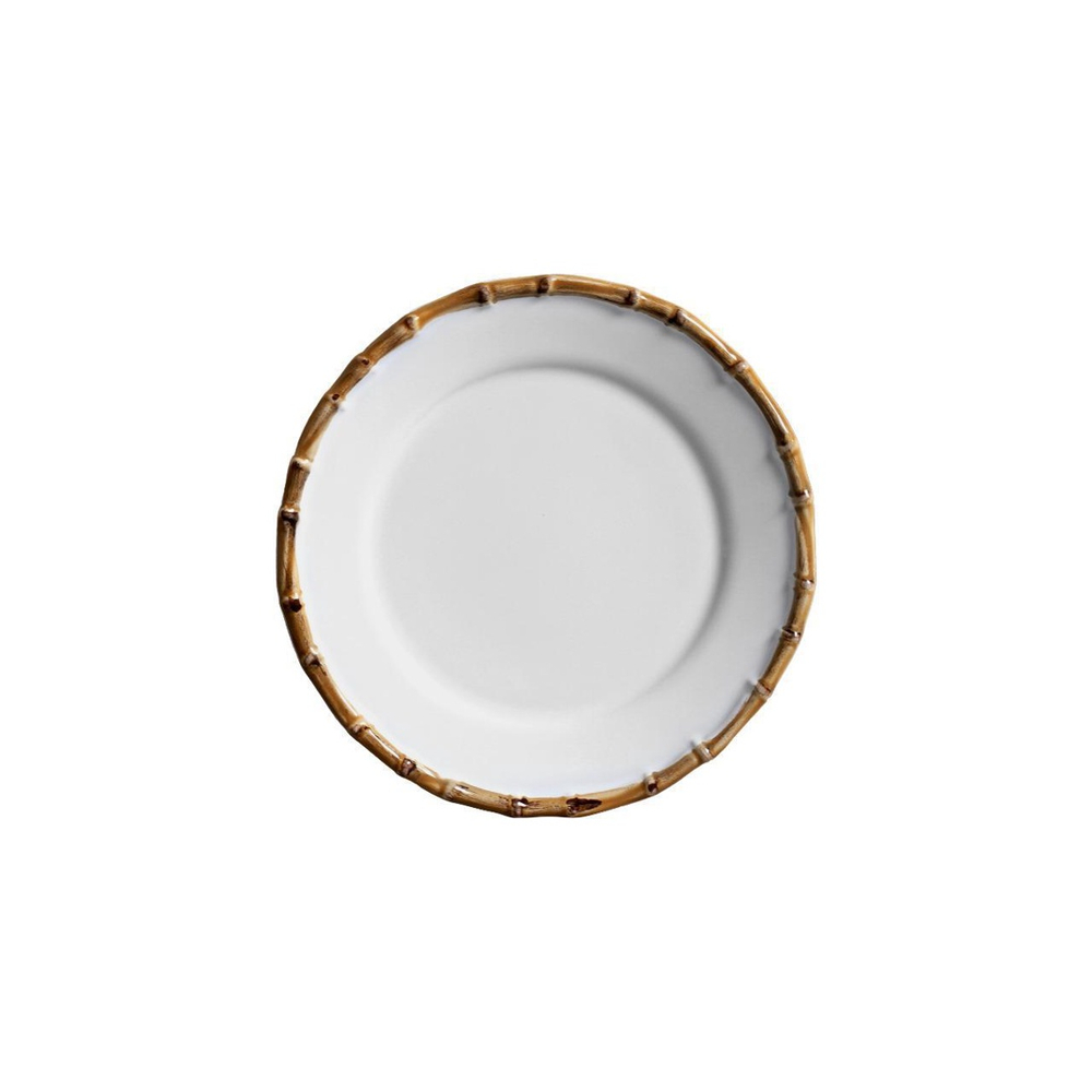 Prato Sobremesa Bambu Flat em Cerâmica - Conjunto de 6 unidades