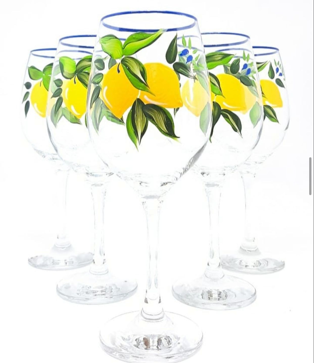 Taça para Vinho Limão Siciliano - Pintada a mão - Un