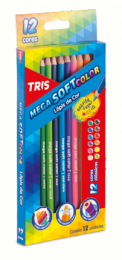 Lápis de Cor Tris Mega Soft Color 12 cores