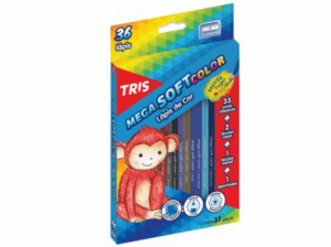 Lápis de Cor Tris Mega Soft Color 36 cores