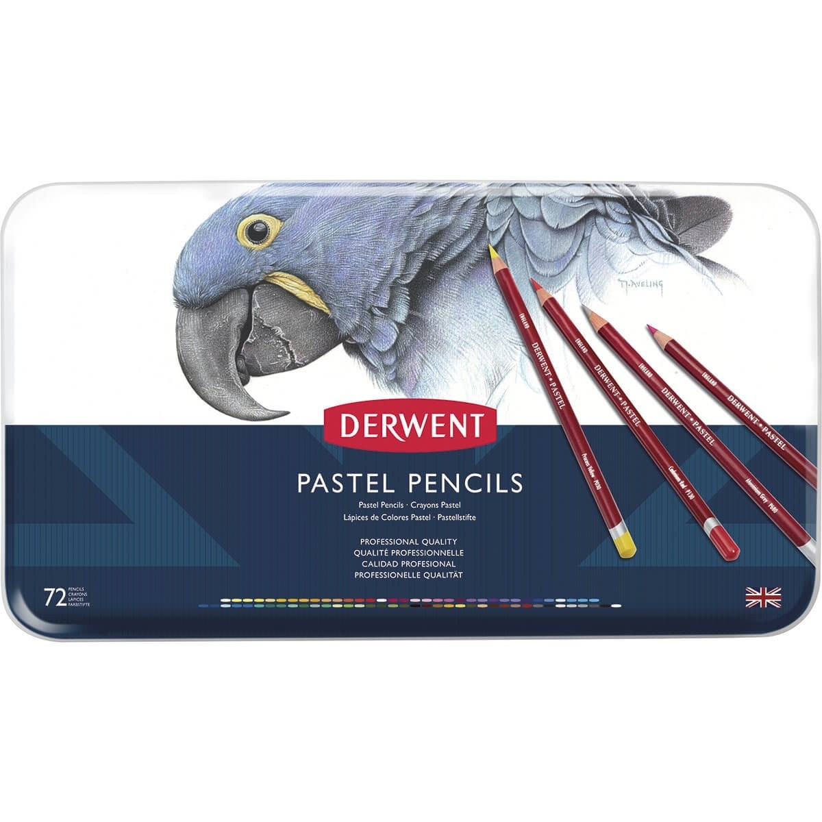 Estojos de Metal com 72 Lapis Pastel Pencils