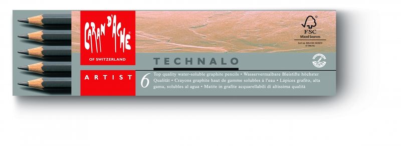 Lápis Technalo Aquarelável mina 3,0mm 6 und