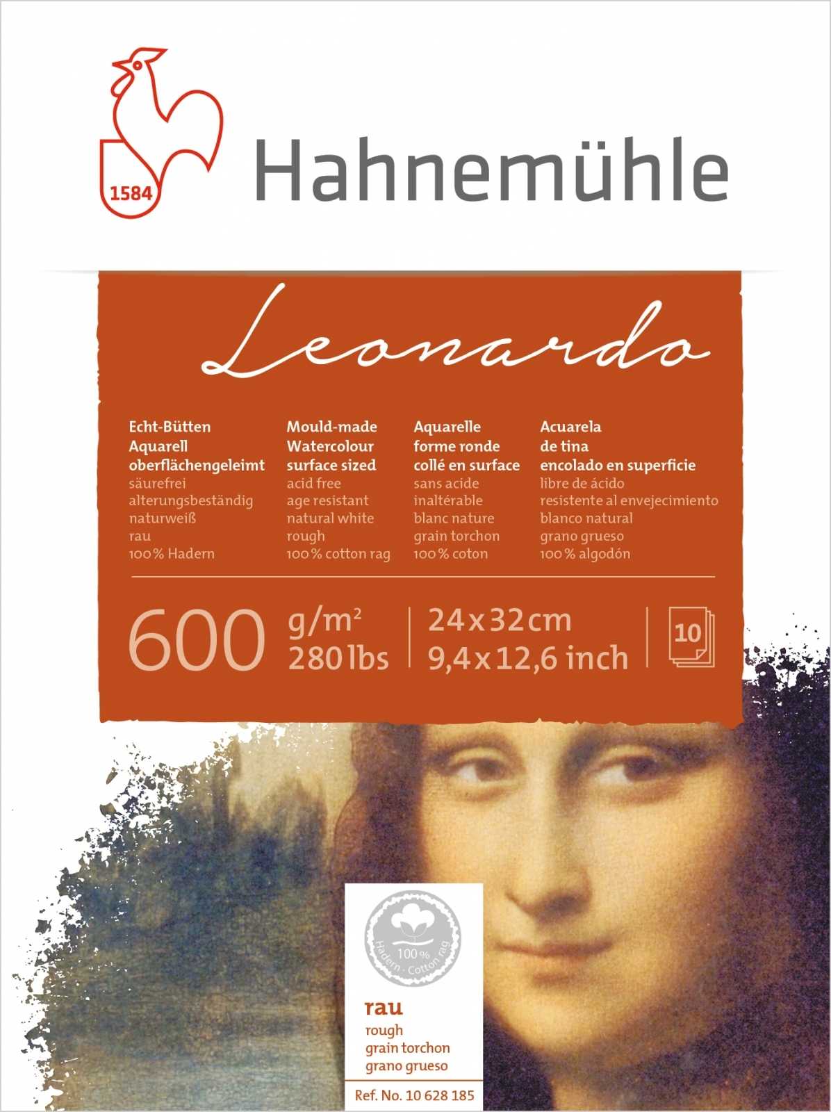 Leonardo Hahnemuhle 600g Rugoso 24x32 10fls