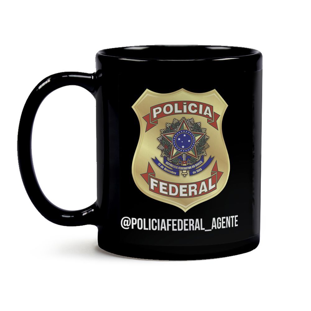 Caneca Policia Federal Cot Preto