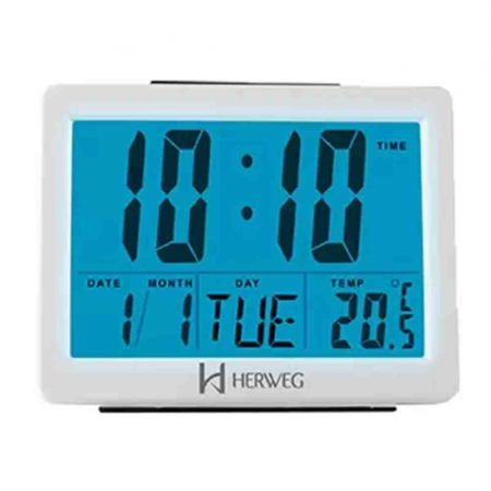 Despertador Digital Branco Calendário e Temperatura - 2982  21