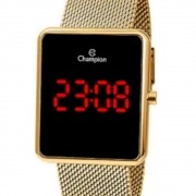 Relógio Champion Feminino Digital Dourado Quadrado Ch40080V