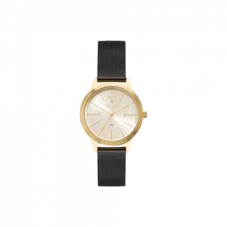Relógio Dourado e Preto Feminino Technos Elegance 2039BP/4X