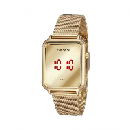 Relógio Mondaine Digital Led Dourado Feminino 32171LPMVDE1