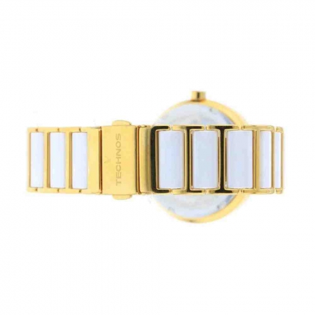 Relógio Technos Ceramic Branco Dourado Feminino 2015