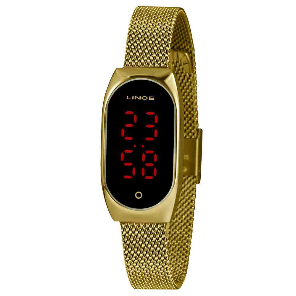 Relógio Feminino Lince Dourado Led Digital LDG4641L PXKX