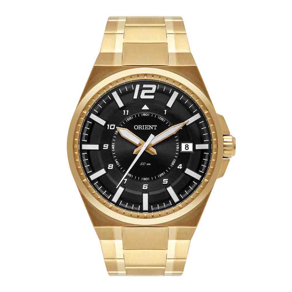 Relógio masculino dourado Orient MGSS1224 G2KX