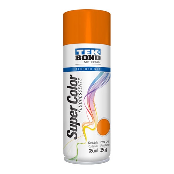 Tinta spray fluorescente laranja 350ml | 250g Teckbond