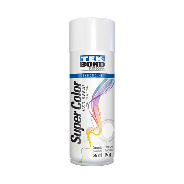 Tinta spray uso geral branco brilhante 350ml | 250g Tekbond