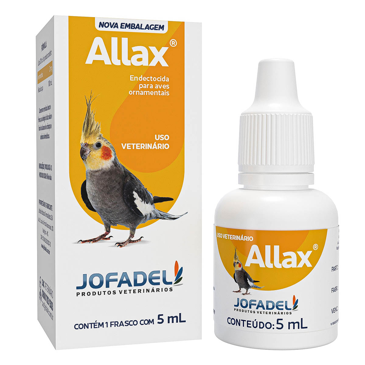 Allax 5ml - Tratamento Pássaros Roucos e Ácaro de Traquéia - Jofadel