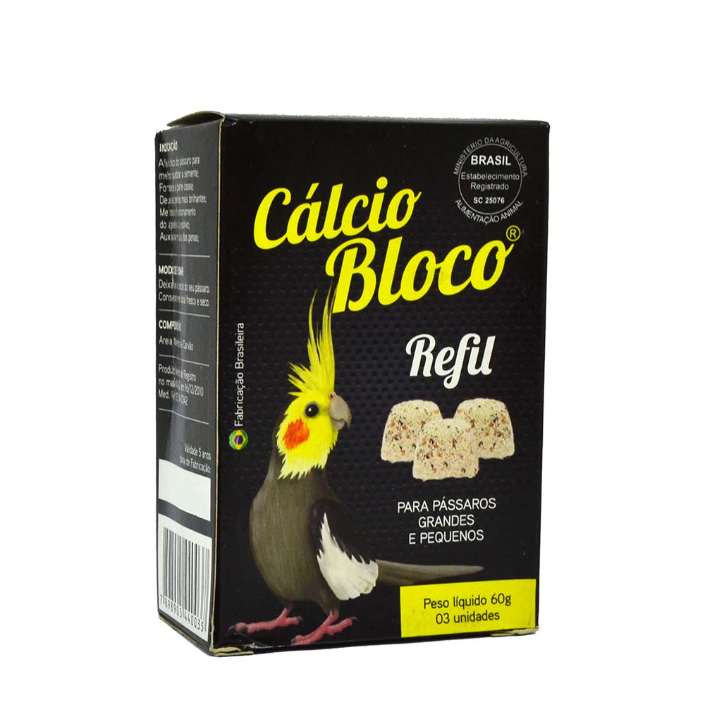 Cálcio Bloco Calopsita - Refil - 3 unidades