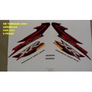 Faixas Xr 250 Tornado 04 - Moto Cor Vermelha - Kit 614