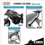 Kit Cb500x Suporte Baú E Alforge Protetor Motor C/ Pedaleira